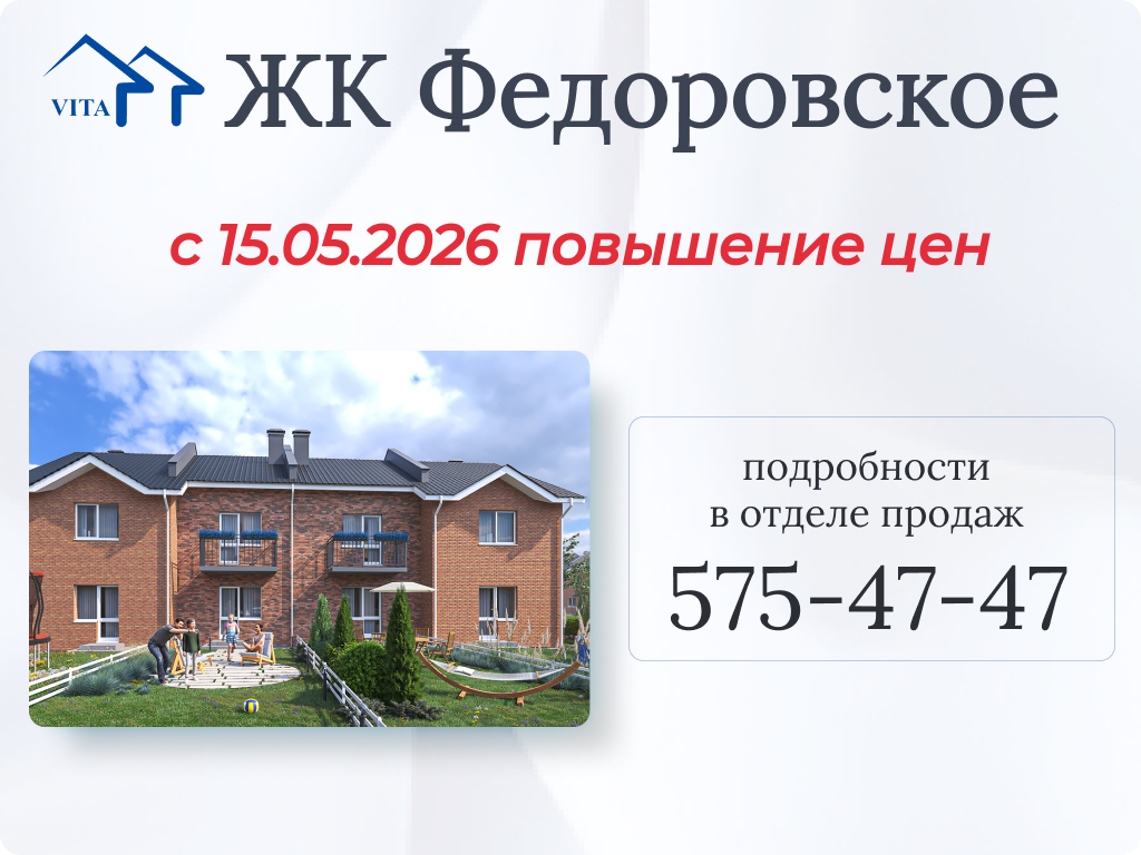 ЖК Федоровское повышение цен